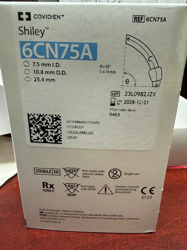 [6CN75A] CANULA DE TRAQUEOSTOMIA CON BALON TAPERGUARD 7.5 MM SHILEY 